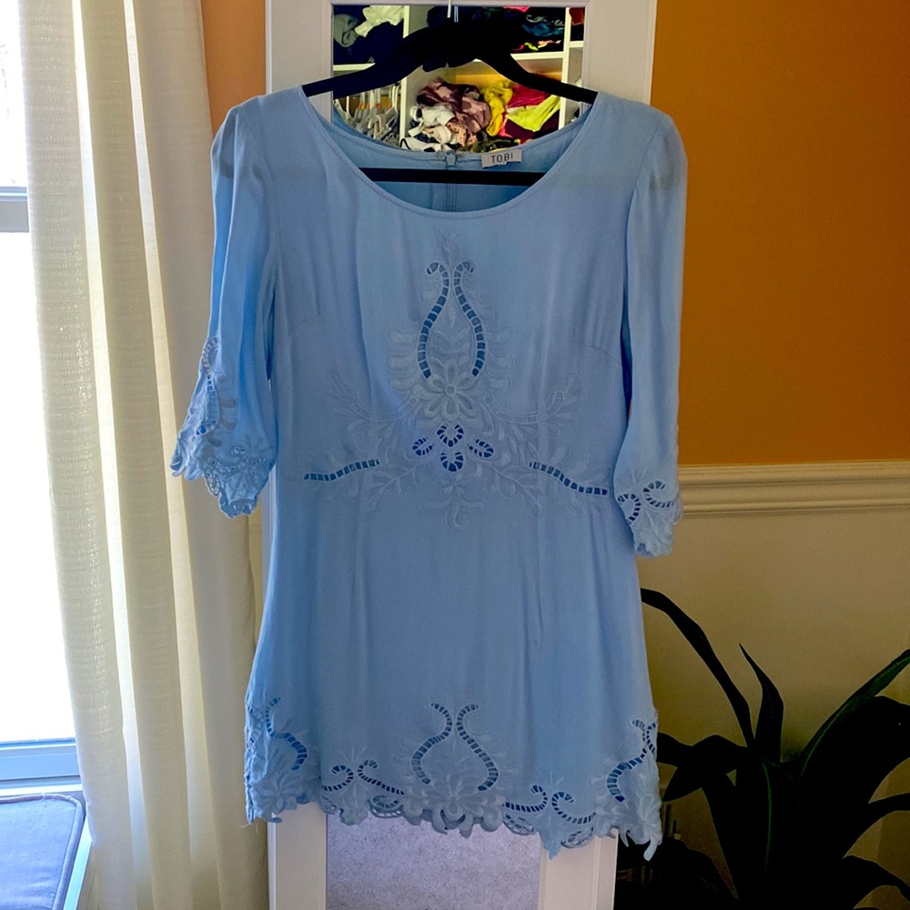 Super cute baby blue dress. So soft!